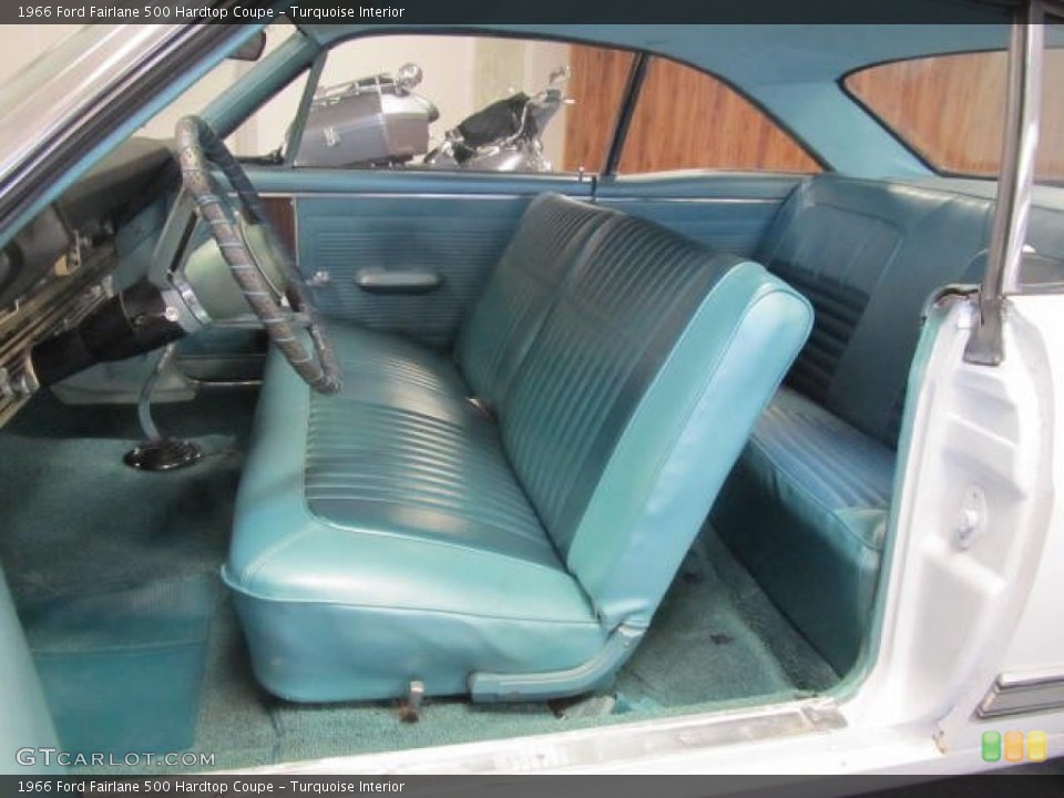 Turquoise Interior Photo for the 1966 Ford Fairlane 500 Hardtop Coupe #56564775