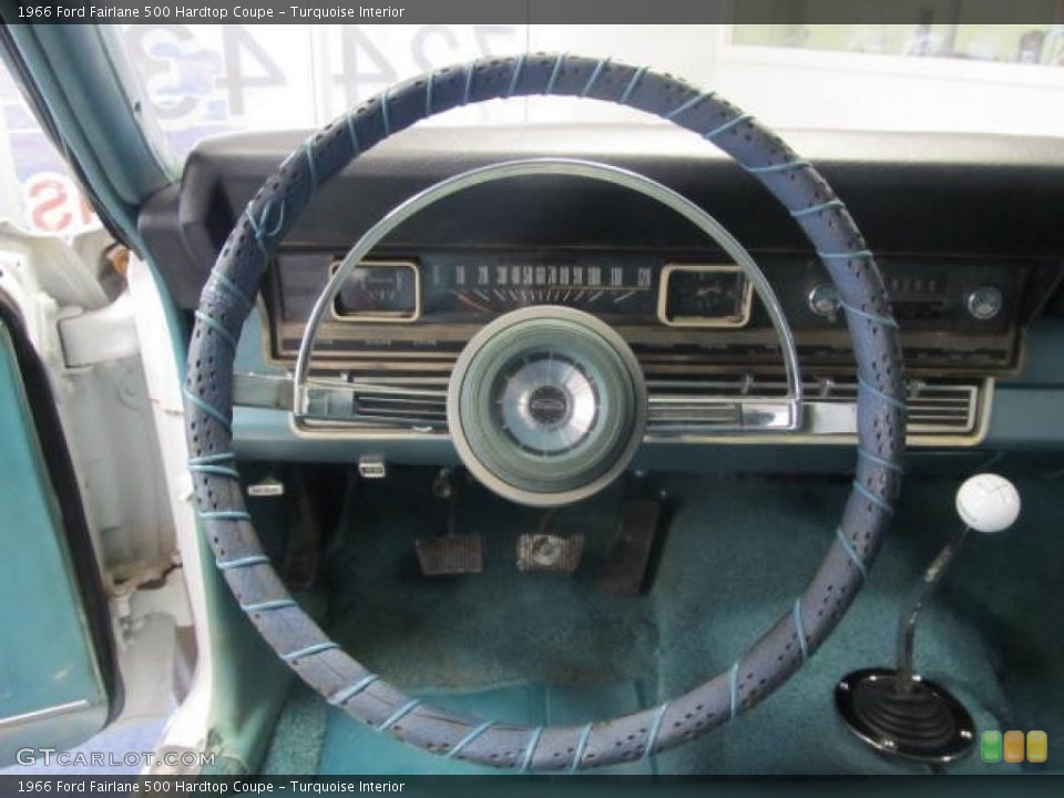 Turquoise Interior Steering Wheel for the 1966 Ford Fairlane 500 Hardtop Coupe #56564795