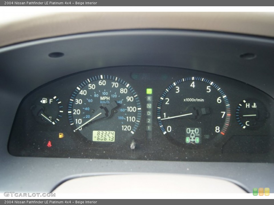 Beige Interior Gauges for the 2004 Nissan Pathfinder LE Platinum 4x4 #56566320