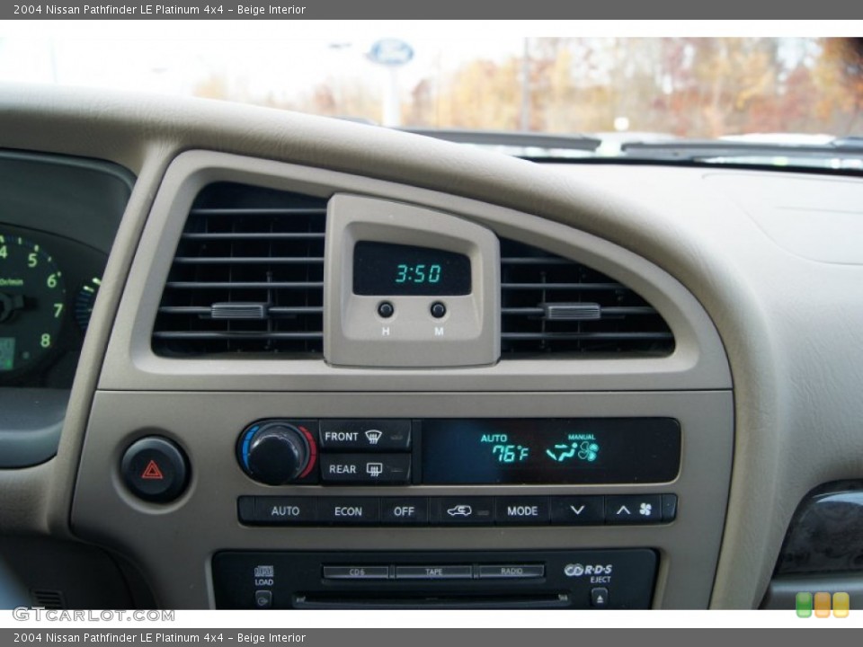 Beige Interior Controls for the 2004 Nissan Pathfinder LE Platinum 4x4 #56566355