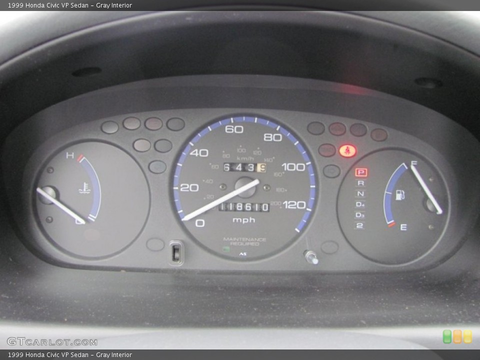 Gray Interior Gauges for the 1999 Honda Civic VP Sedan #56566782