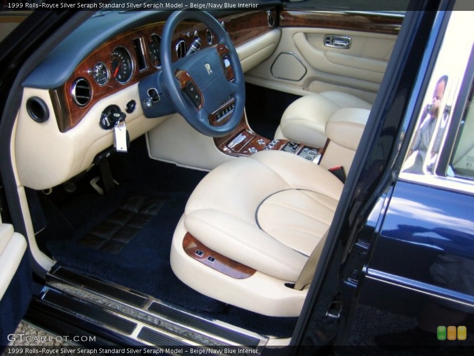 Beige/Navy Blue 1999 Rolls-Royce Silver Seraph Interiors