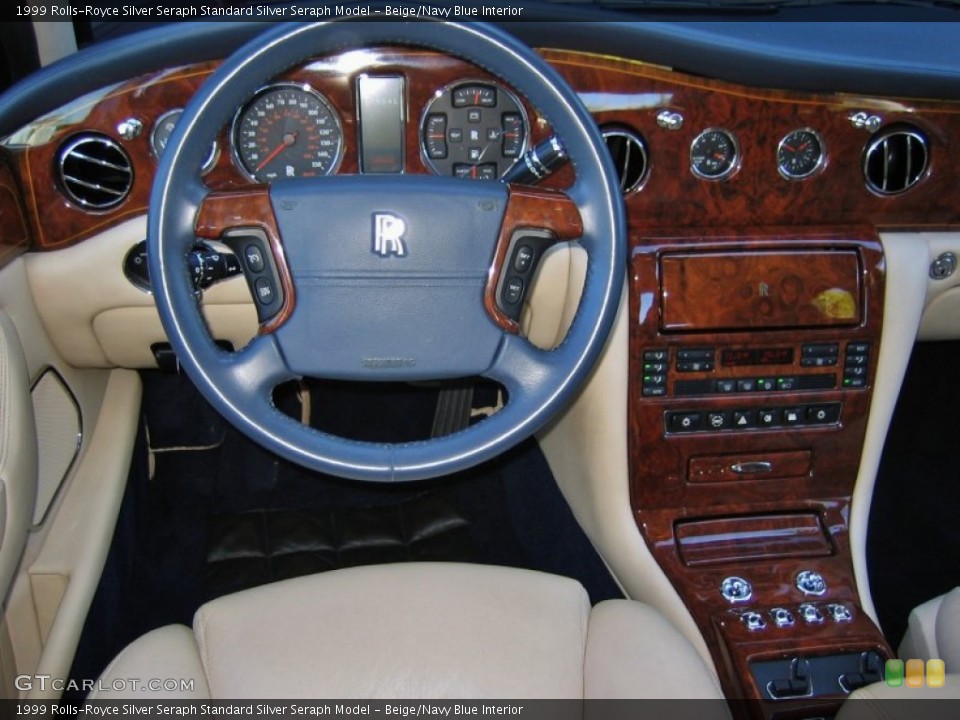 Beige/Navy Blue Interior Dashboard for the 1999 Rolls-Royce Silver Seraph  #56571339