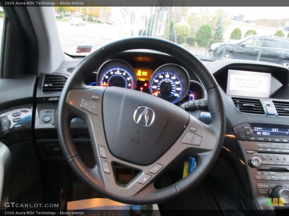 Ebony Interior Steering Wheel for the 2009 Acura MDX Technology #56572722