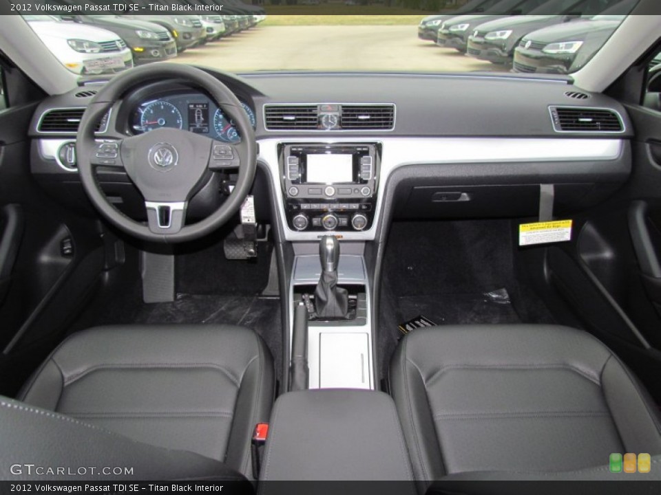 Titan Black Interior Dashboard for the 2012 Volkswagen Passat TDI SE #56579094