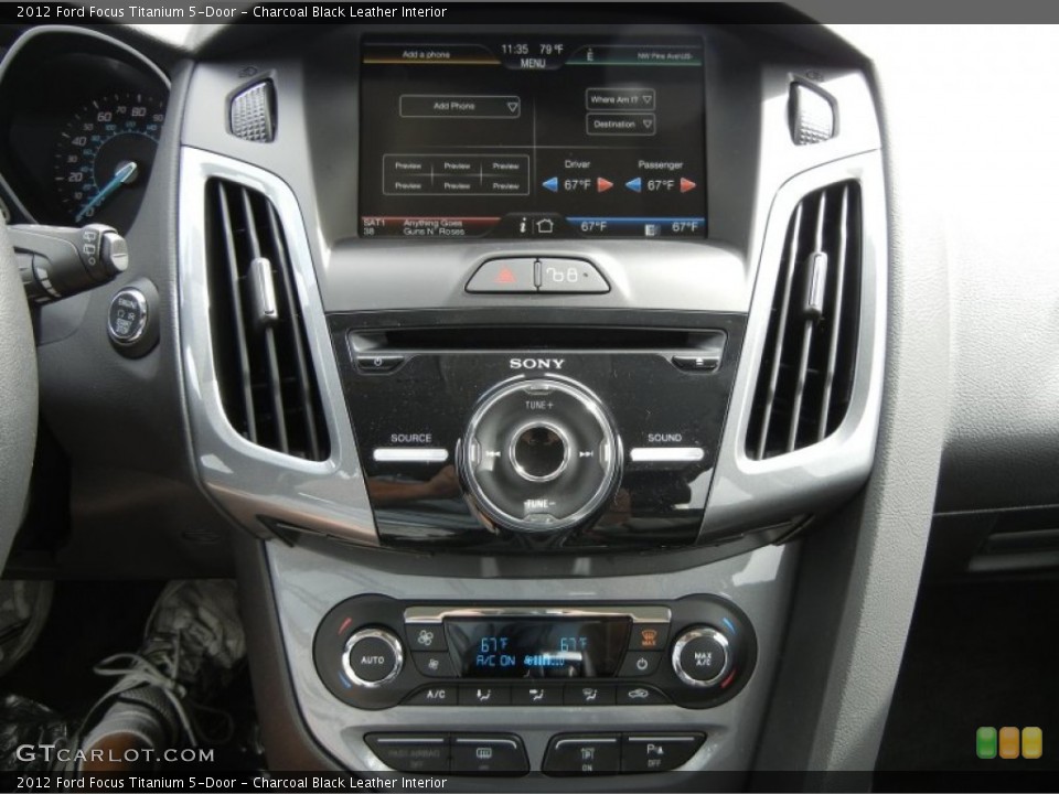 Charcoal Black Leather Interior Controls for the 2012 Ford Focus Titanium 5-Door #56580081