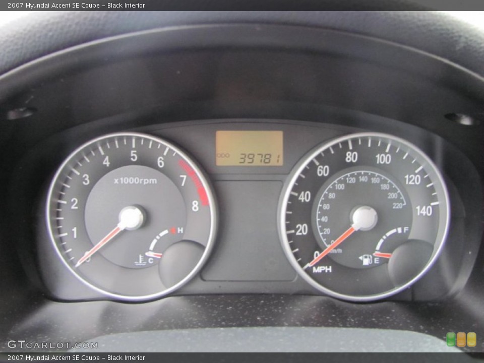 Black Interior Gauges for the 2007 Hyundai Accent SE Coupe #56580442