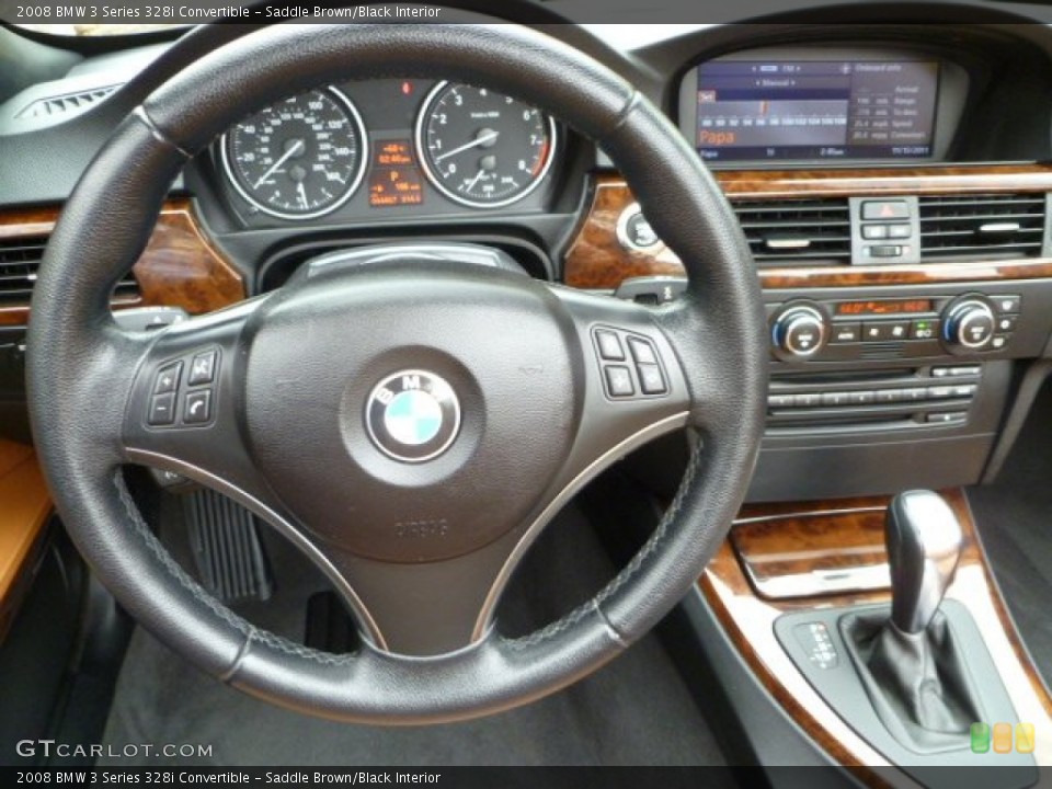 Saddle Brown/Black Interior Steering Wheel for the 2008 BMW 3 Series 328i Convertible #56580546
