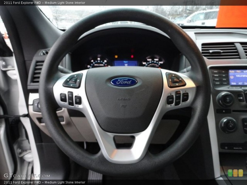 Medium Light Stone Interior Steering Wheel for the 2011 Ford Explorer FWD #56586912
