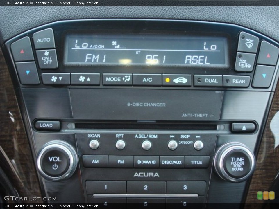 Ebony Interior Controls for the 2010 Acura MDX  #56589378