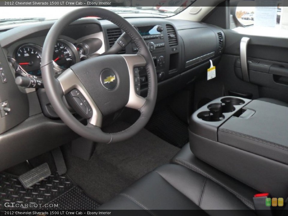 Ebony Interior Prime Interior for the 2012 Chevrolet Silverado 1500 LT Crew Cab #56597358