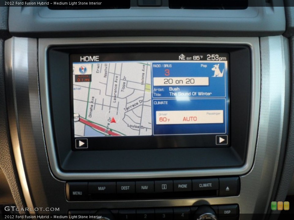Medium Light Stone Interior Navigation for the 2012 Ford Fusion Hybrid #56603922