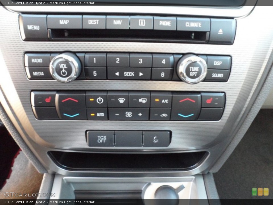 Medium Light Stone Interior Controls for the 2012 Ford Fusion Hybrid #56603928