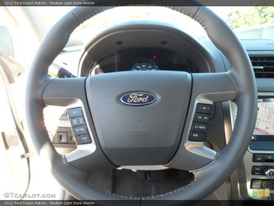 Medium Light Stone Interior Steering Wheel for the 2012 Ford Fusion Hybrid #56603946