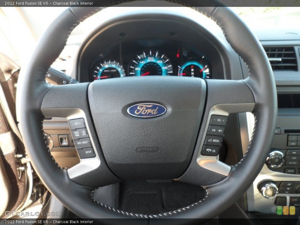 Charcoal Black Interior Steering Wheel for the 2012 Ford Fusion SE V6 #56604156