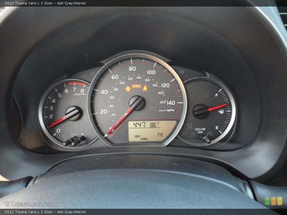 Ash Gray Interior Gauges for the 2012 Toyota Yaris L 3 Door #56605674