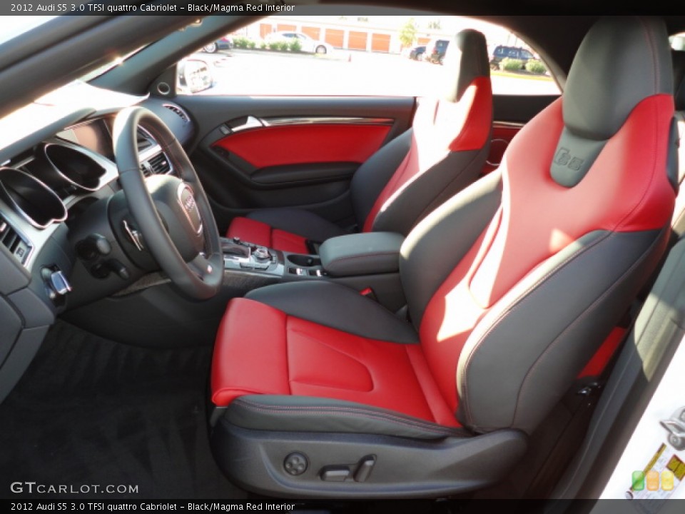 Black/Magma Red Interior Photo for the 2012 Audi S5 3.0 TFSI quattro Cabriolet #56623004
