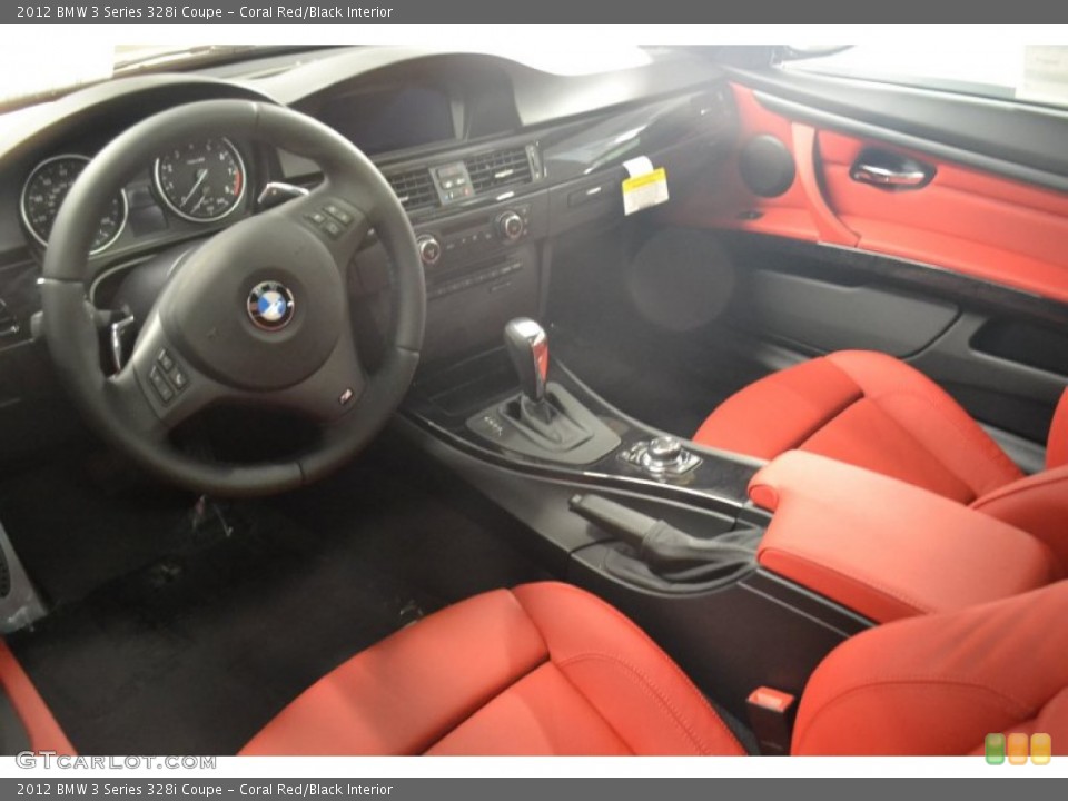 Coral Red/Black Interior Prime Interior for the 2012 BMW 3 Series 328i Coupe #56624333