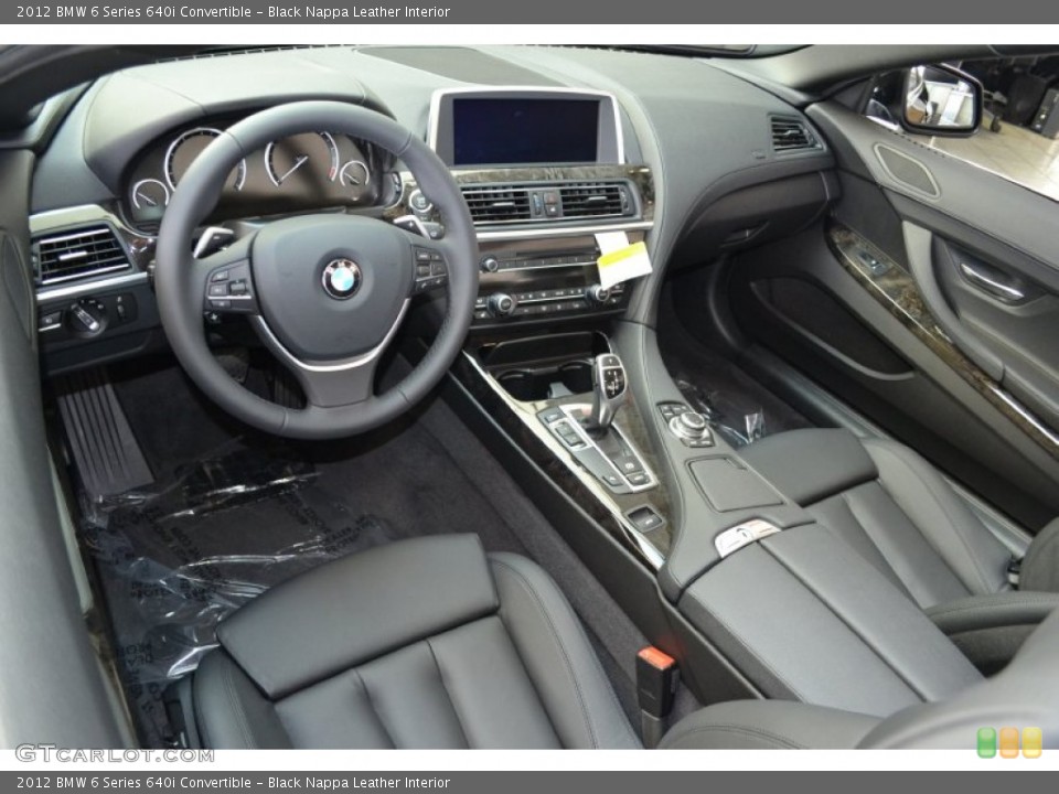 Black Nappa Leather Interior Prime Interior for the 2012 BMW 6 Series 640i Convertible #56624694