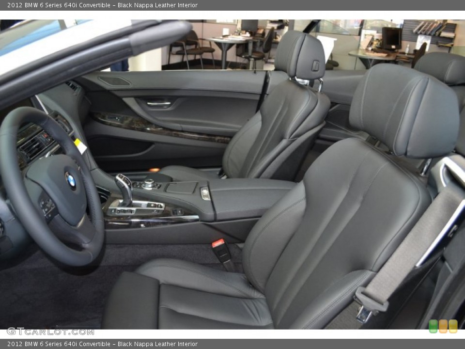 Black Nappa Leather Interior Photo for the 2012 BMW 6 Series 640i Convertible #56624703