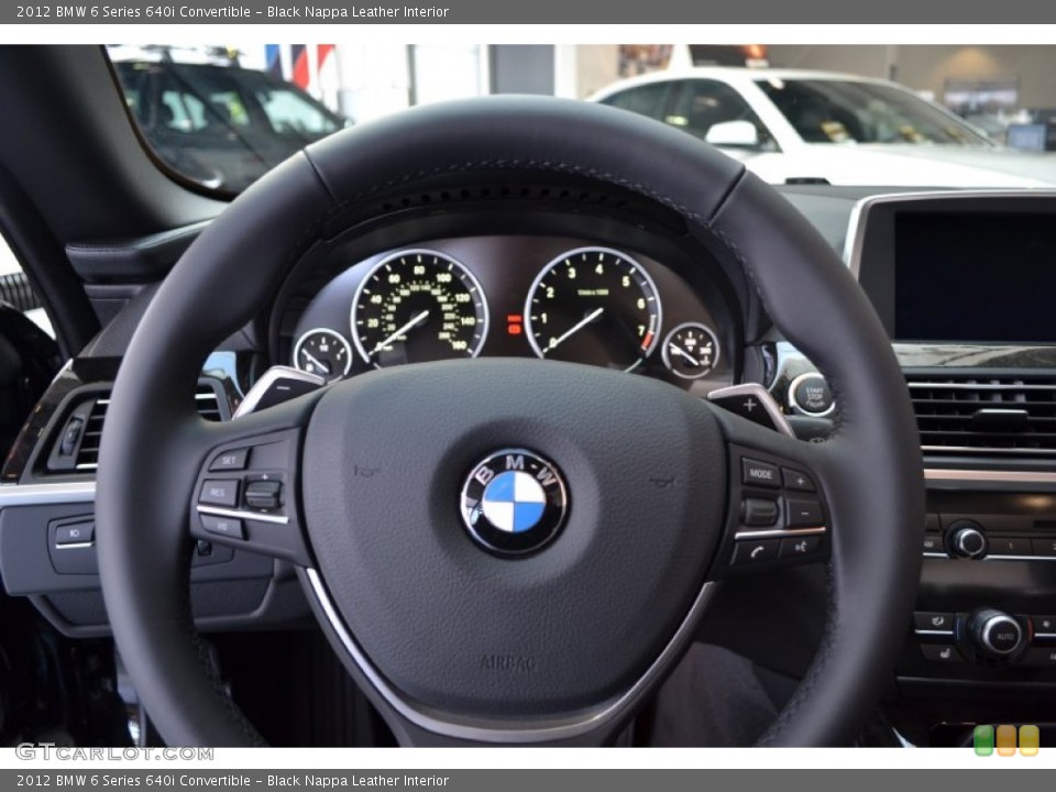 Black Nappa Leather Interior Steering Wheel for the 2012 BMW 6 Series 640i Convertible #56624718