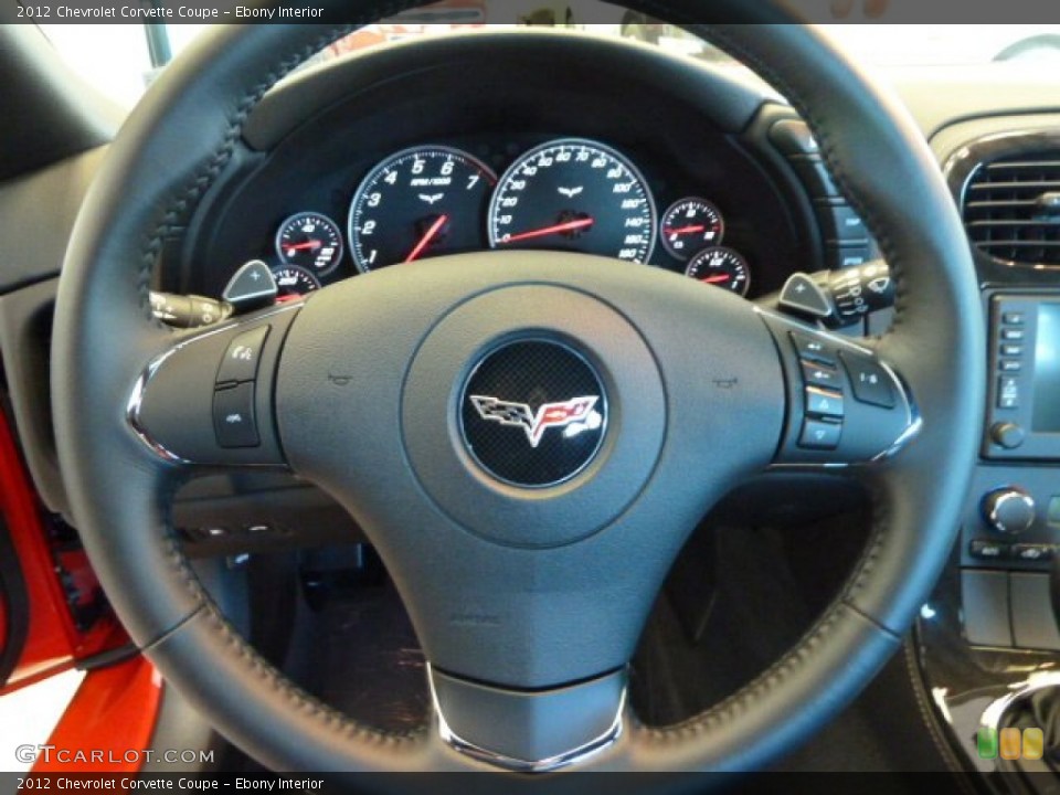 Ebony Interior Steering Wheel for the 2012 Chevrolet Corvette Coupe #56639901