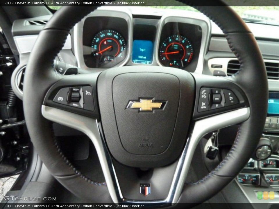 Jet Black Interior Steering Wheel for the 2012 Chevrolet Camaro LT 45th Anniversary Edition Convertible #56640306