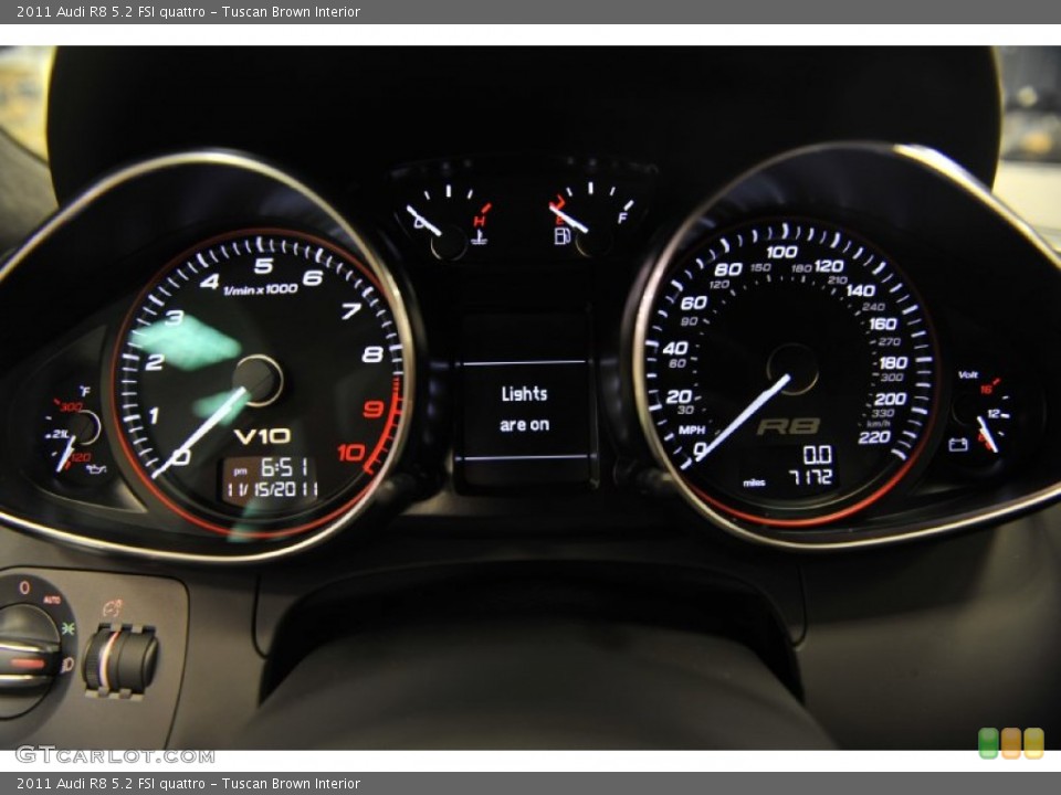 Tuscan Brown Interior Gauges for the 2011 Audi R8 5.2 FSI quattro #56646729