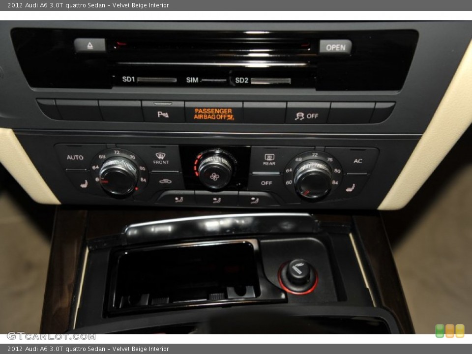 Velvet Beige Interior Controls for the 2012 Audi A6 3.0T quattro Sedan #56648293