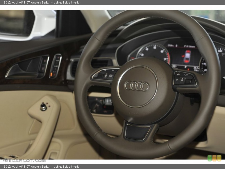 Velvet Beige Interior Steering Wheel for the 2012 Audi A6 3.0T quattro Sedan #56648358