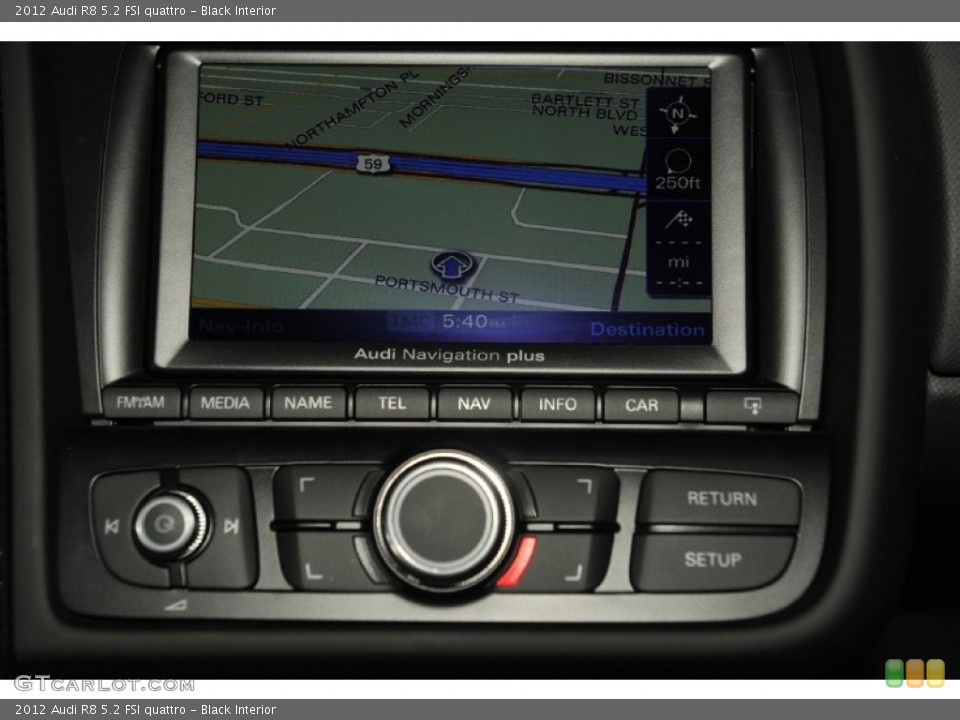 Black Interior Navigation for the 2012 Audi R8 5.2 FSI quattro #56652363