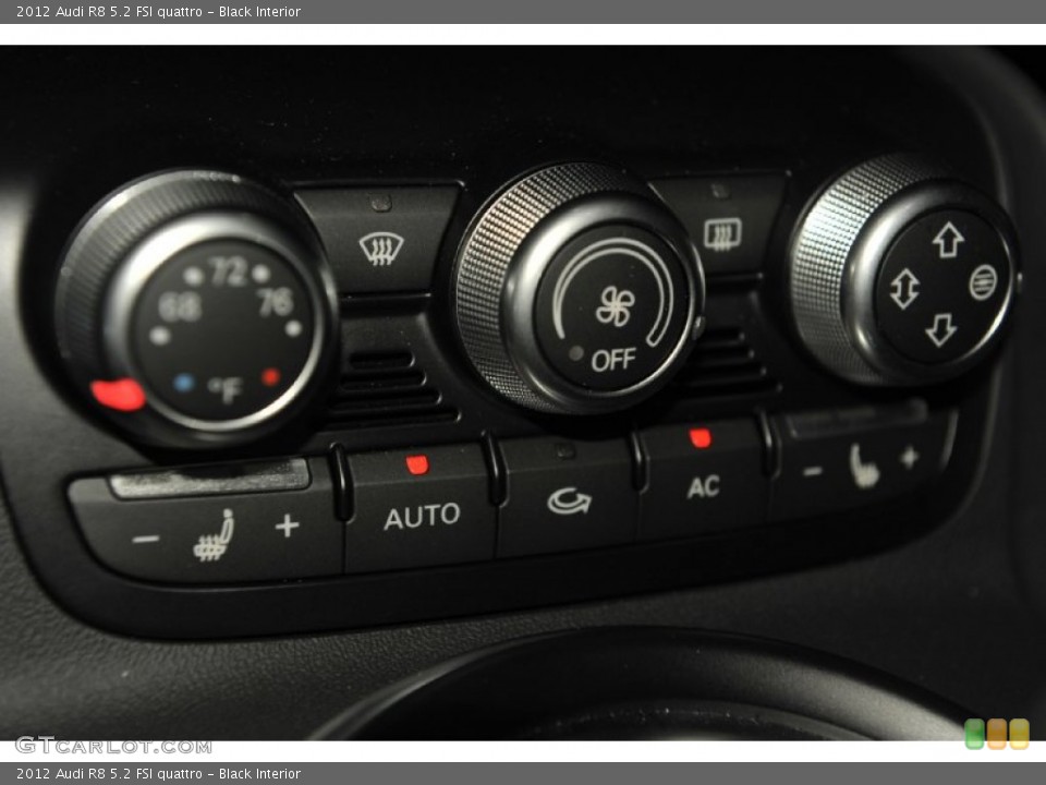 Black Interior Controls for the 2012 Audi R8 5.2 FSI quattro #56652726
