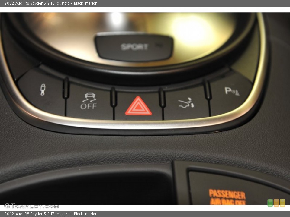 Black Interior Controls for the 2012 Audi R8 Spyder 5.2 FSI quattro #56653395