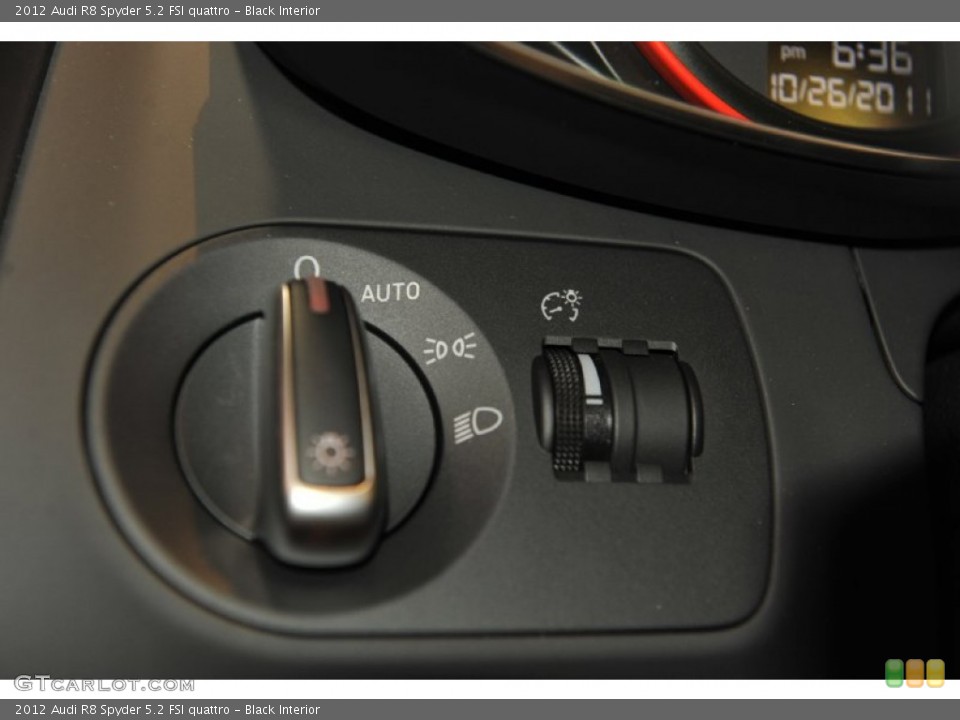 Black Interior Controls for the 2012 Audi R8 Spyder 5.2 FSI quattro #56653479