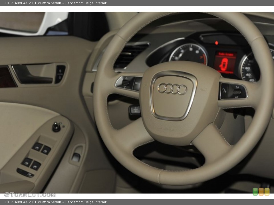 Cardamom Beige Interior Steering Wheel for the 2012 Audi A4 2.0T quattro Sedan #56654268