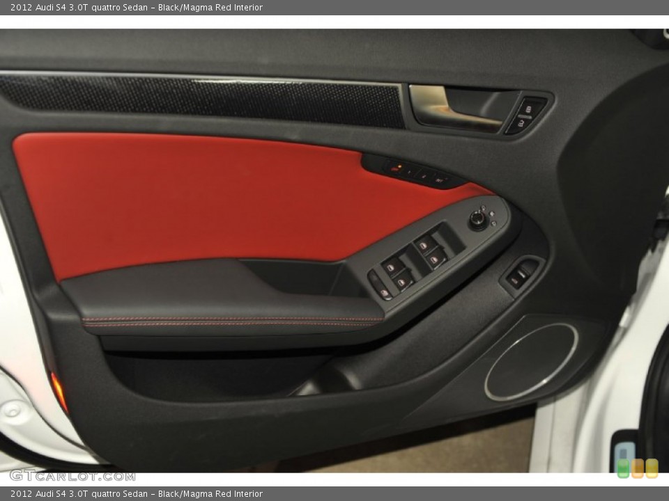 Black/Magma Red Interior Door Panel for the 2012 Audi S4 3.0T quattro Sedan #56656156