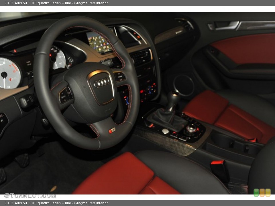 Black/Magma Red Interior Photo for the 2012 Audi S4 3.0T quattro Sedan #56656200