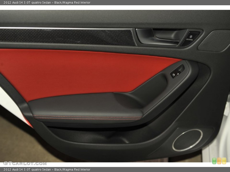 Black/Magma Red Interior Door Panel for the 2012 Audi S4 3.0T quattro Sedan #56656320