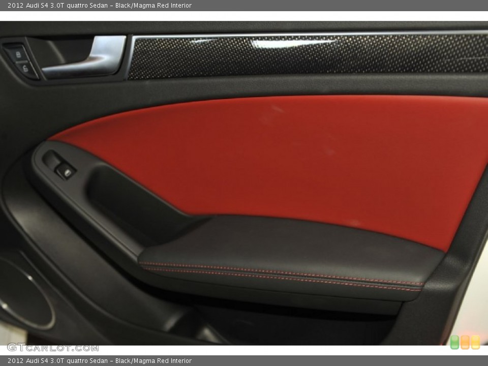 Black/Magma Red Interior Door Panel for the 2012 Audi S4 3.0T quattro Sedan #56656376
