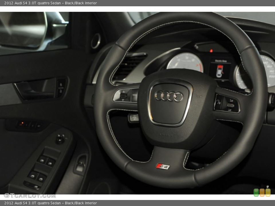 Black/Black Interior Steering Wheel for the 2012 Audi S4 3.0T quattro Sedan #56656675