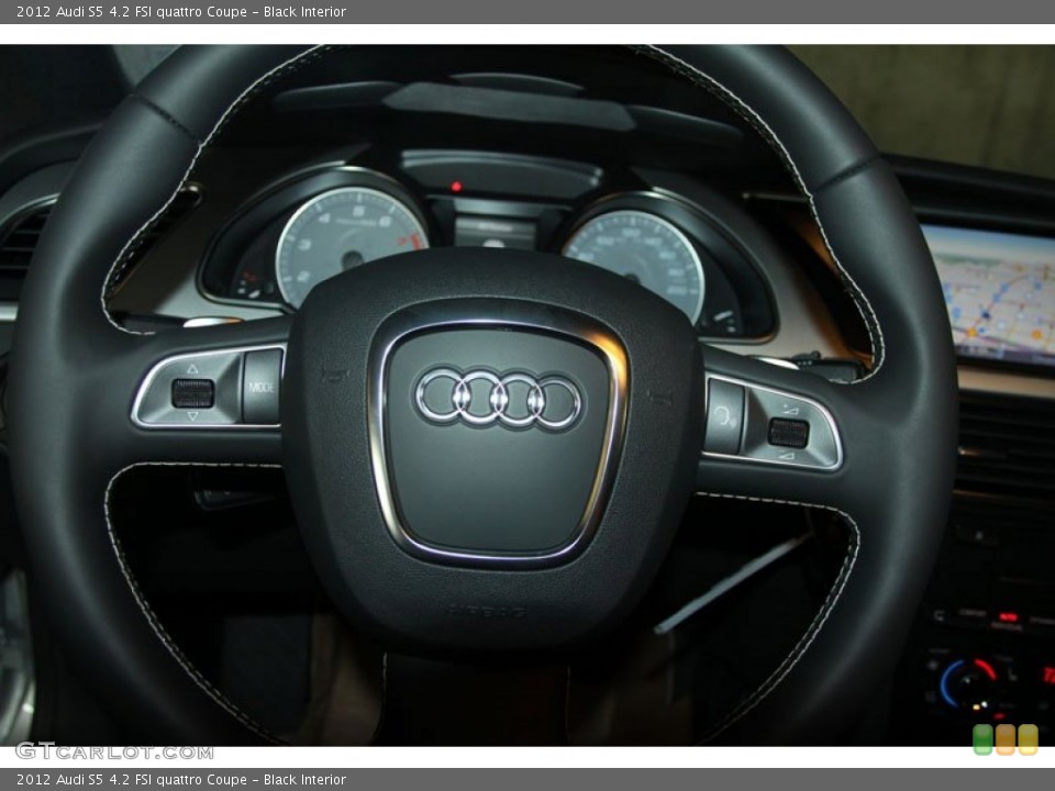 Black Interior Steering Wheel for the 2012 Audi S5 4.2 FSI quattro Coupe #56657133