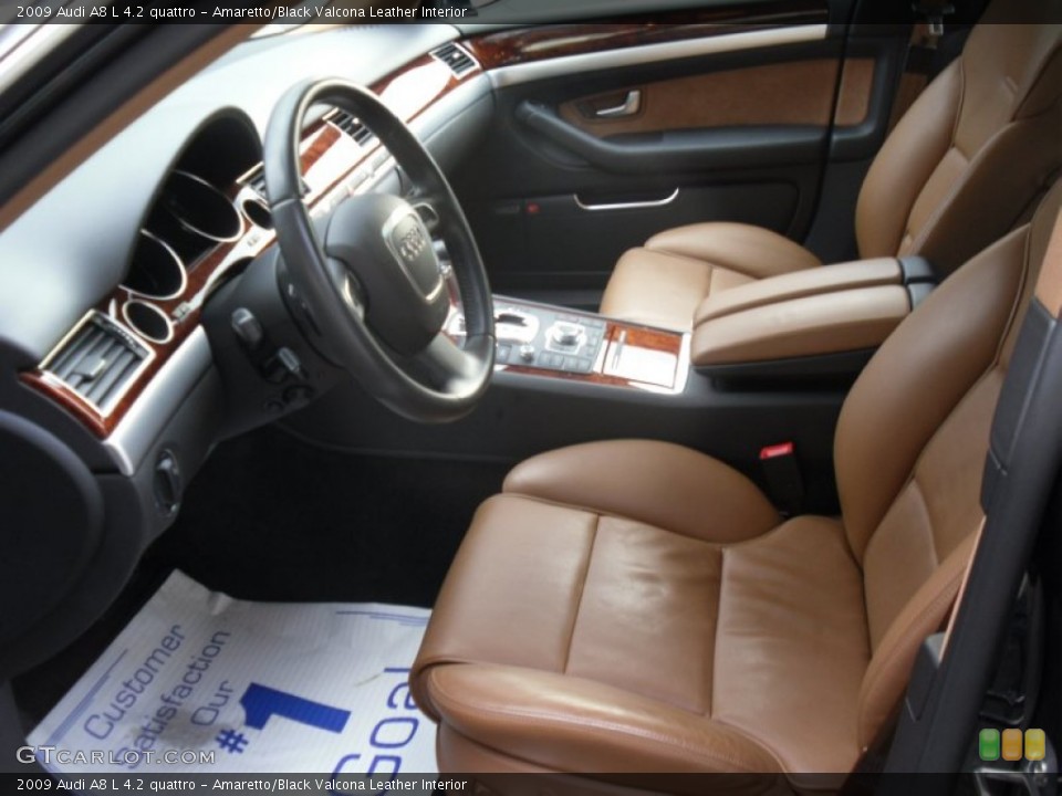 Amaretto/Black Valcona Leather Interior Photo for the 2009 Audi A8 L 4.2 quattro #56664909