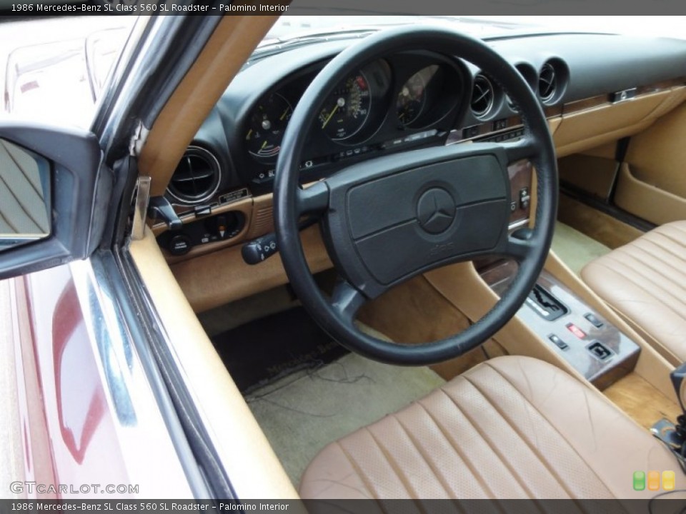 Palomino Interior Steering Wheel for the 1986 Mercedes-Benz SL Class 560 SL Roadster #56685034