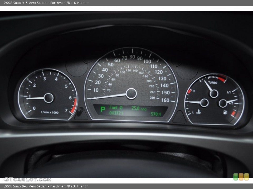 Parchment/Black Interior Gauges for the 2008 Saab 9-5 Aero Sedan #56685729