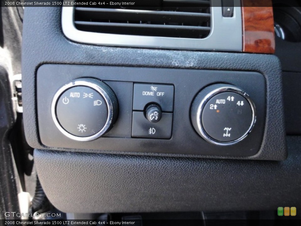Ebony Interior Controls for the 2008 Chevrolet Silverado 1500 LTZ Extended Cab 4x4 #56688401