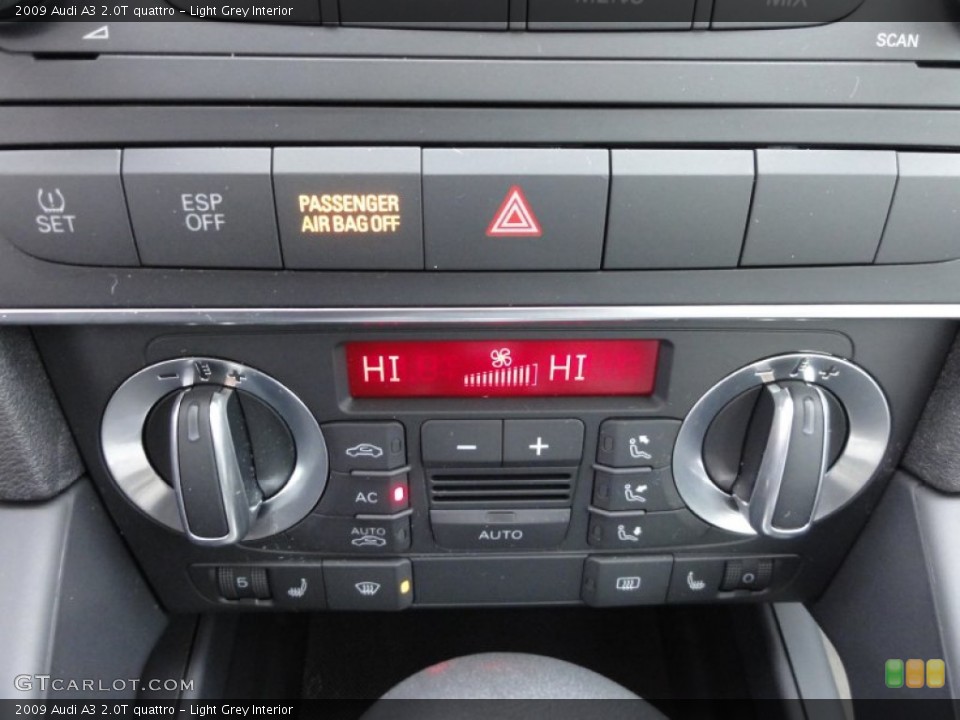 Light Grey Interior Controls for the 2009 Audi A3 2.0T quattro #56689097