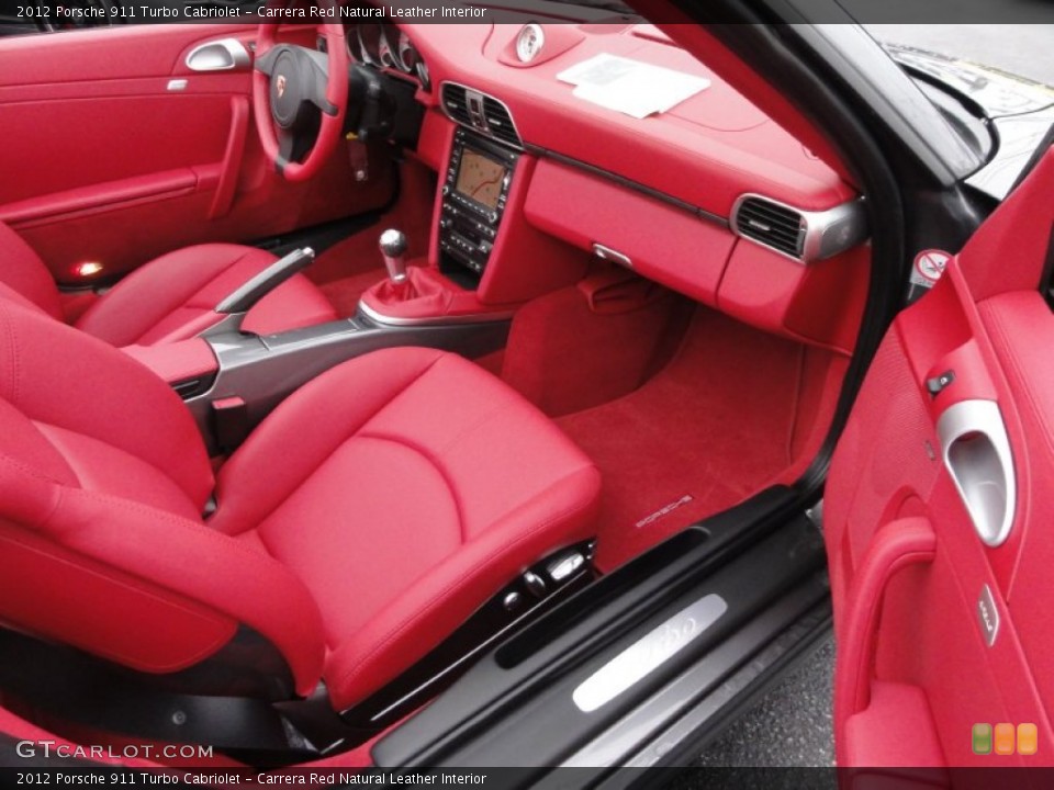 Carrera Red Natural Leather Interior Photo for the 2012 Porsche 911 Turbo Cabriolet #56690414