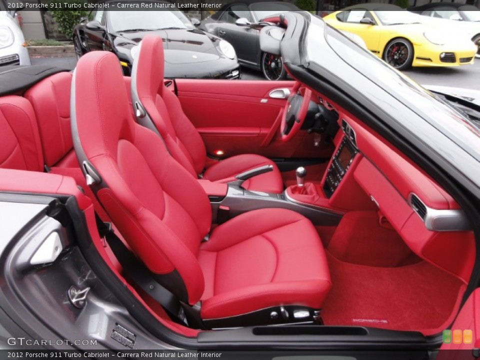 Carrera Red Natural Leather Interior Photo for the 2012 Porsche 911 Turbo Cabriolet #56690428