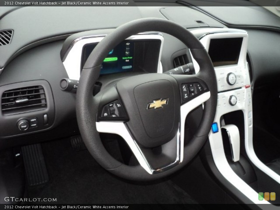 Jet Black/Ceramic White Accents Interior Steering Wheel for the 2012 Chevrolet Volt Hatchback #56694374