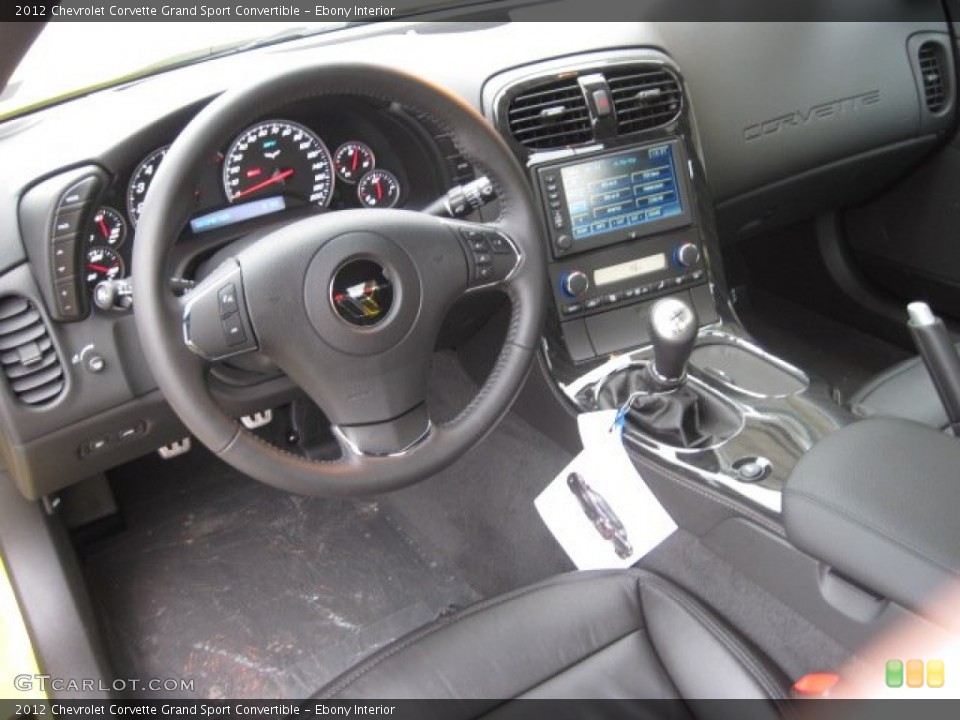 Ebony Interior Dashboard for the 2012 Chevrolet Corvette Grand Sport Convertible #56695066